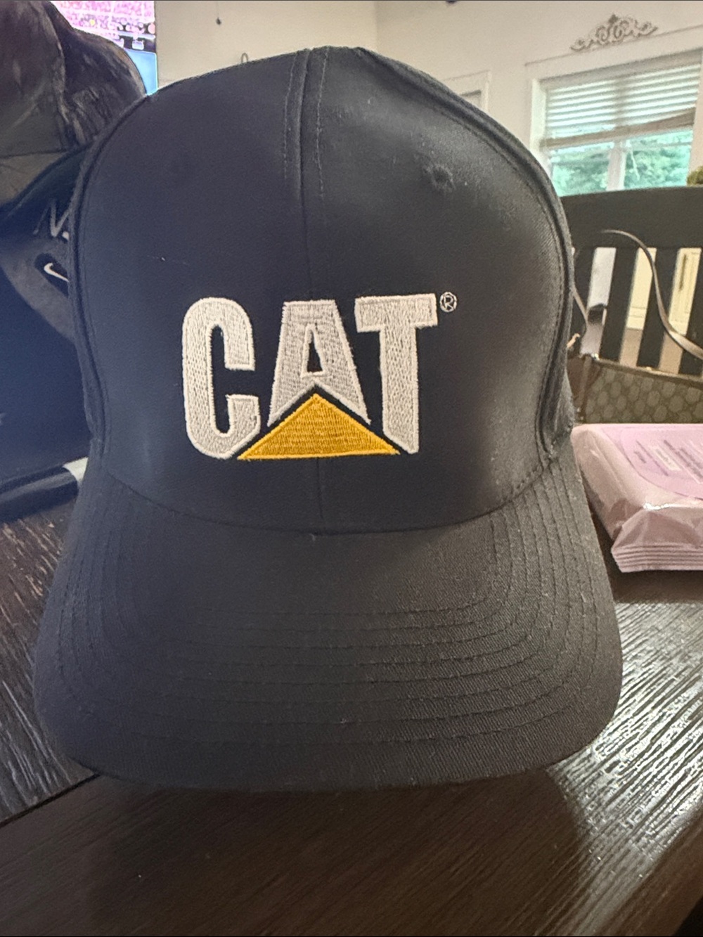 Caterpillar Black Hat with Yellow Logo
